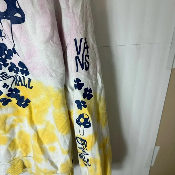 VANS Off The Wall Graphic Hoodie Men's Small Tie Dye Pullover Multicolor Floral - Picture 4 of 6